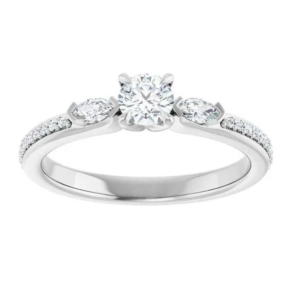 Claw-Prong Three-Stone Engagement Ring Image 3 Arezzo Jewelers Elmwood Park, IL