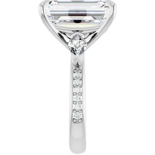 Claw-Prong Three-Stone Engagement Ring Image 4 Don's Jewelry & Design Washington, IA