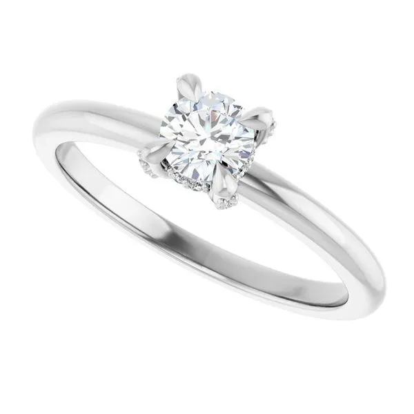 Claw-Prong Hidden Halo-Style Engagement Ring Image 5 Northwood Jewelers Northwood, OH