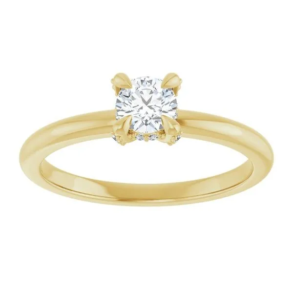 Claw-Prong Hidden Halo-Style Engagement Ring Image 3 Hudson Valley Goldsmith New Paltz, NY