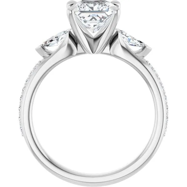 Claw-Prong Three-Stone Engagement Ring Image 2 Hudson Valley Goldsmith New Paltz, NY