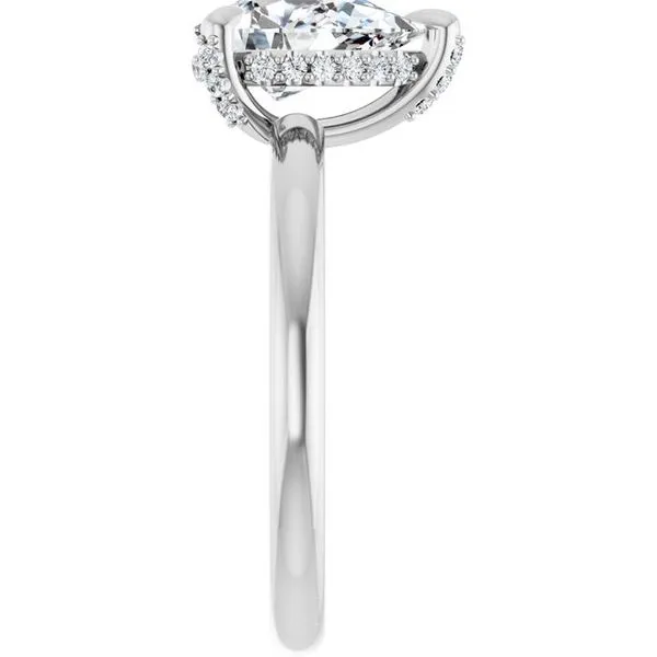 Claw-Prong Hidden Halo-Style Engagement Ring Image 4 Hudson Valley Goldsmith New Paltz, NY