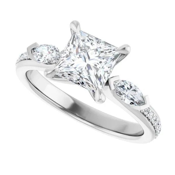 Claw-Prong Three-Stone Engagement Ring Image 5 J. Thomas Jewelers Rochester Hills, MI