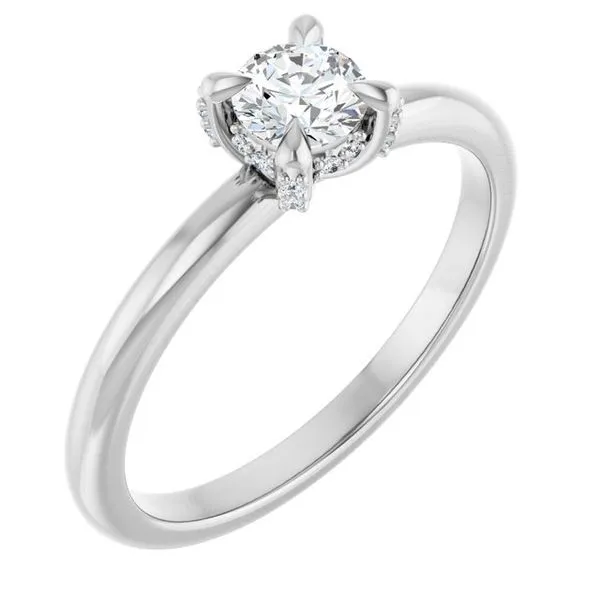 Claw-Prong Hidden Halo-Style Engagement Ring Futer Bros Jewelers York, PA