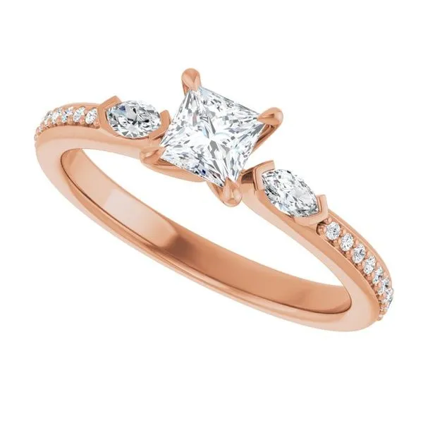 Claw-Prong Three-Stone Engagement Ring Image 5 J. West Jewelers Round Rock, TX