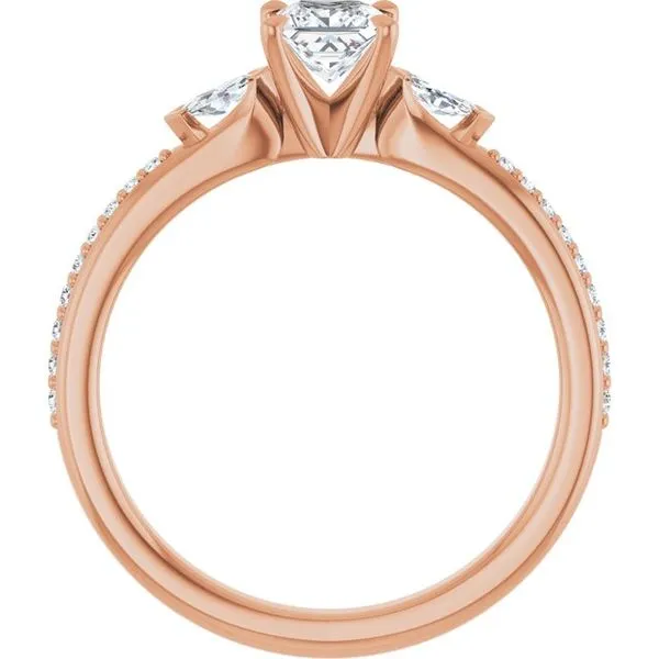Claw-Prong Three-Stone Engagement Ring Image 2 J. West Jewelers Round Rock, TX
