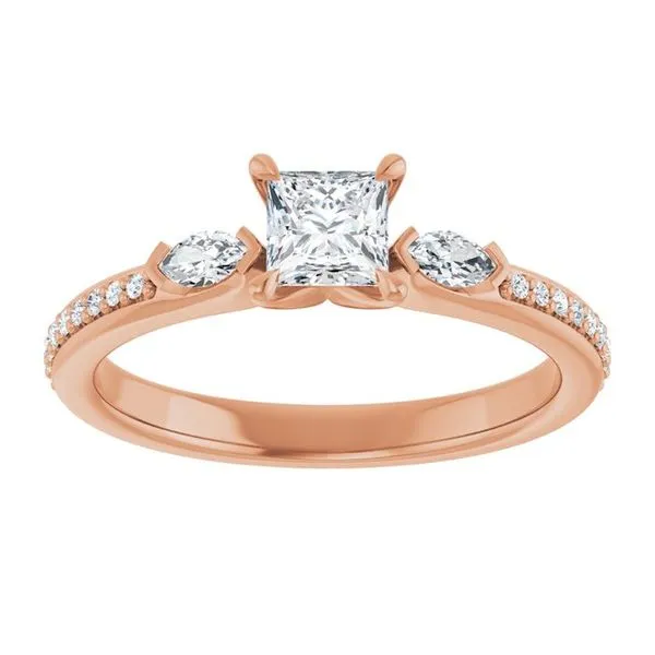 Claw-Prong Three-Stone Engagement Ring Image 3 Don's Jewelry & Design Washington, IA