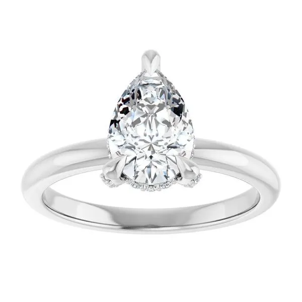 Claw-Prong Hidden Halo-Style Engagement Ring Image 3 J. West Jewelers Round Rock, TX