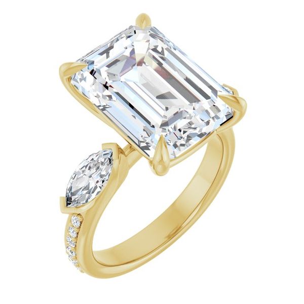 Claw-Prong Three-Stone Engagement Ring