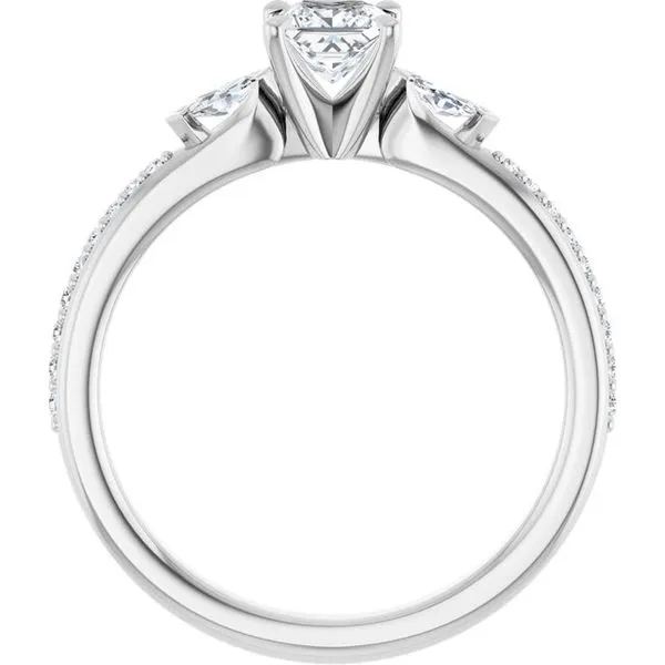 Claw-Prong Three-Stone Engagement Ring Image 2 Futer Bros Jewelers York, PA