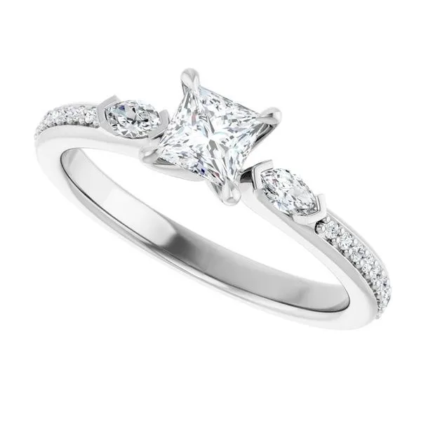 Claw-Prong Three-Stone Engagement Ring Image 5 Vulcan's Forge LLC KANSAS CITY, MO