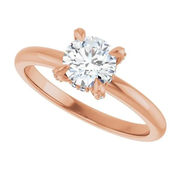 Claw-Prong Hidden Halo-Style Engagement Ring Image 5 J. West Jewelers Round Rock, TX