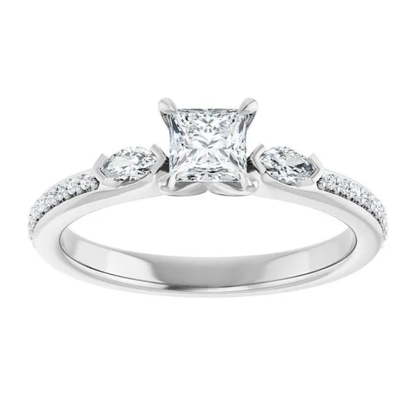Claw-Prong Three-Stone Engagement Ring Image 3 Don's Jewelry & Design Washington, IA