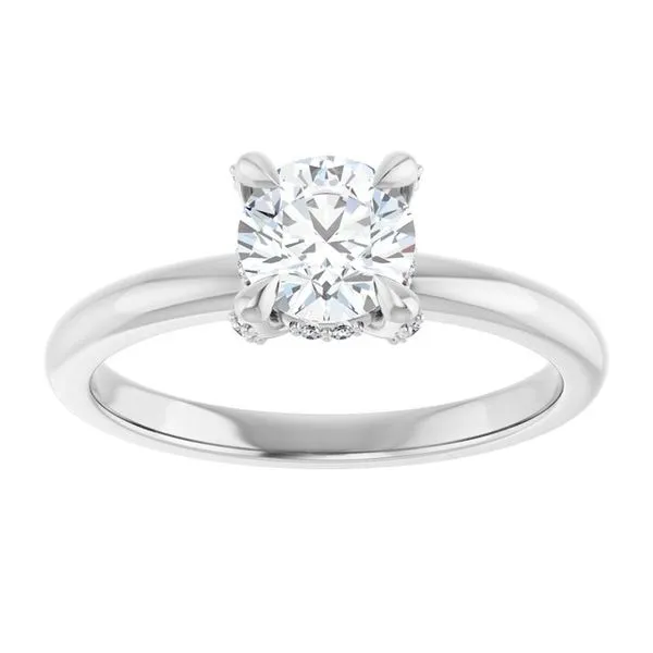 Claw-Prong Hidden Halo-Style Engagement Ring Image 3 JF Jones Jewelers Rochester, NY