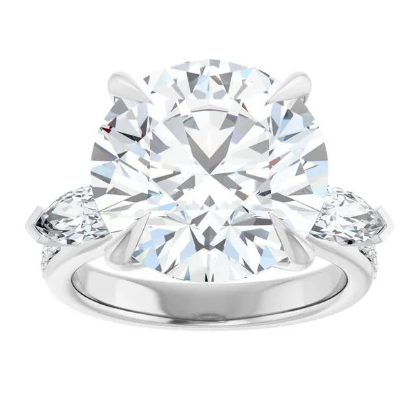 Claw-Prong Three-Stone Engagement Ring Image 3 Raleigh Diamond Fine Jewelry Raleigh, NC