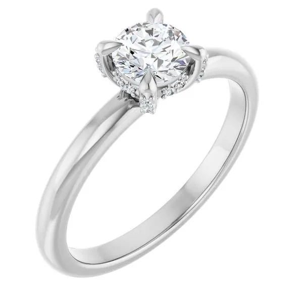 Claw-Prong Hidden Halo-Style Engagement Ring Michael Szwed Jewelers Longmeadow, MA