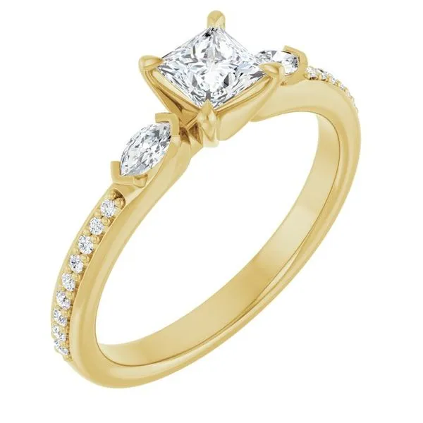 Claw-Prong Three-Stone Engagement Ring J. Thomas Jewelers Rochester Hills, MI
