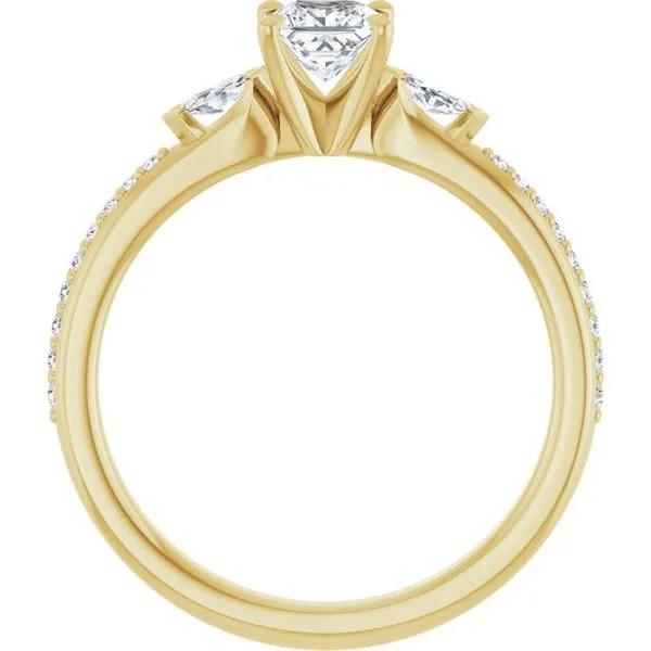Claw-Prong Three-Stone Engagement Ring Image 2 Ocean View Jewelers Millville, DE