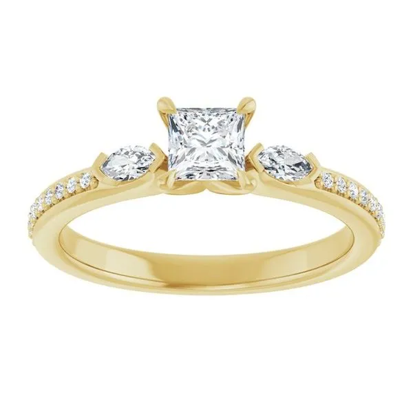 Claw-Prong Three-Stone Engagement Ring Image 3 Austin's Fine Diamonds & Jewelry Lyndhurst, NJ