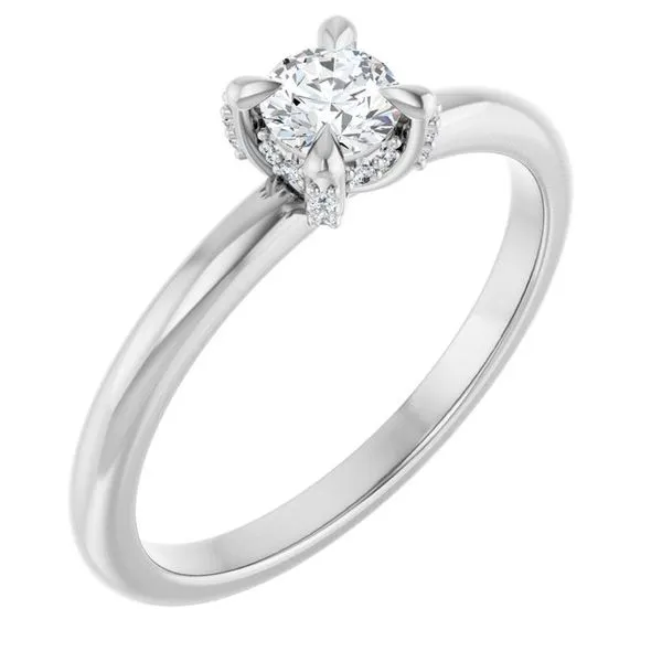 Claw-Prong Hidden Halo-Style Engagement Ring Morin Jewelers Southbridge, MA