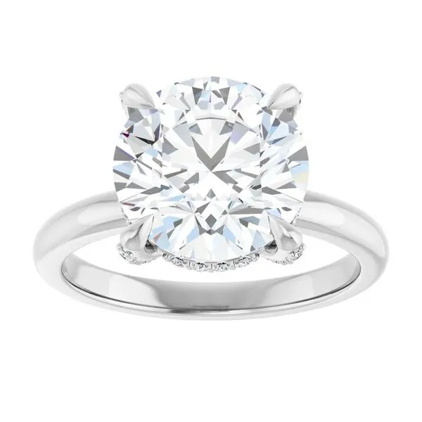 Claw-Prong Hidden Halo-Style Engagement Ring Image 3 Don's Jewelry & Design Washington, IA