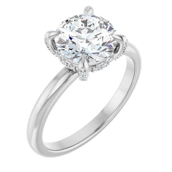 Claw-Prong Hidden Halo-Style Engagement Ring Stuart Benjamin & Co. Jewelry Designs San Diego, CA