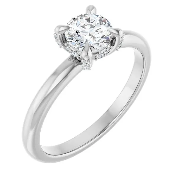 Claw-Prong Hidden Halo-Style Engagement Ring Michael Szwed Jewelers Longmeadow, MA