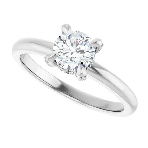 Claw-Prong Hidden Halo-Style Engagement Ring Image 5 Northwood Jewelers Northwood, OH