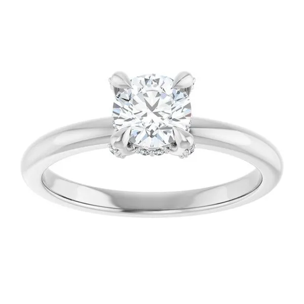 Claw-Prong Hidden Halo-Style Engagement Ring Image 3 Hudson Valley Goldsmith New Paltz, NY