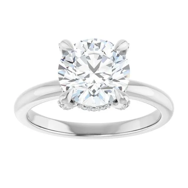 Claw-Prong Hidden Halo-Style Engagement Ring Image 3 Austin's Fine Diamonds & Jewelry Lyndhurst, NJ
