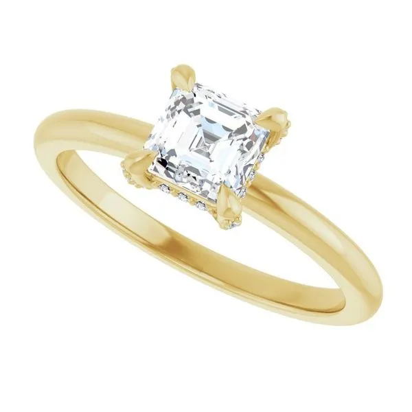 Claw-Prong Hidden Halo-Style Engagement Ring Image 5 Hudson Valley Goldsmith New Paltz, NY