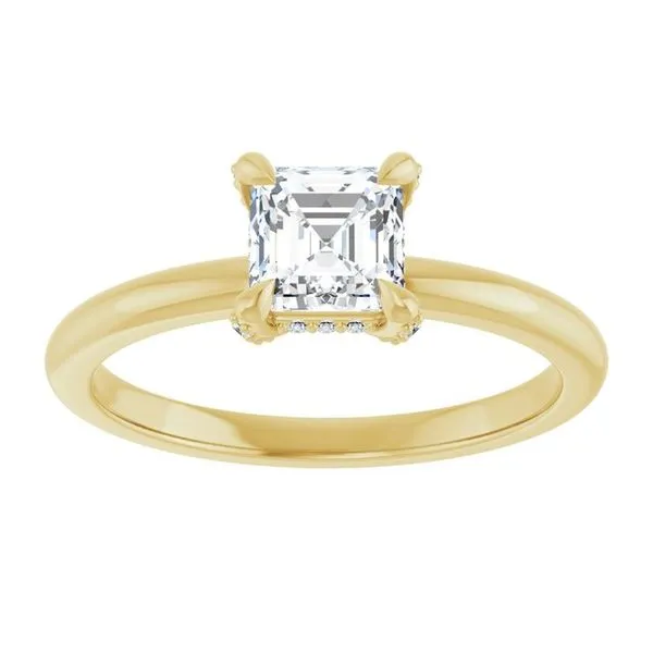 Claw-Prong Hidden Halo-Style Engagement Ring Image 3 J. West Jewelers Round Rock, TX