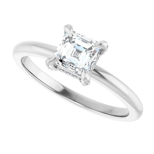 Claw-Prong Hidden Halo-Style Engagement Ring Image 5 Don's Jewelry & Design Washington, IA