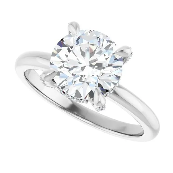 Claw-Prong Hidden Halo-Style Engagement Ring Image 5 Ocean View Jewelers Millville, DE