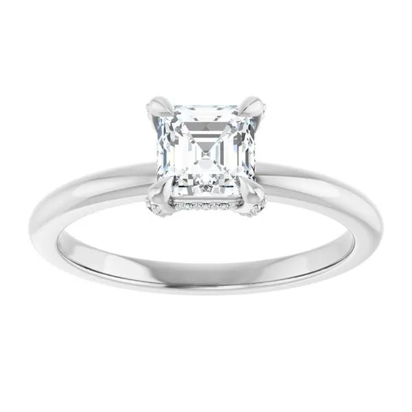 Claw-Prong Hidden Halo-Style Engagement Ring Image 3 Michael Szwed Jewelers Longmeadow, MA