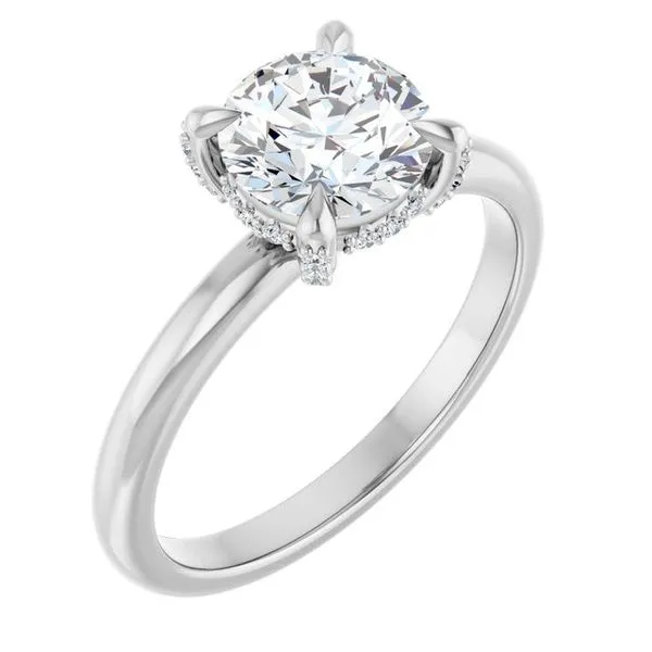 Claw-Prong Hidden Halo-Style Engagement Ring Don's Jewelry & Design Washington, IA
