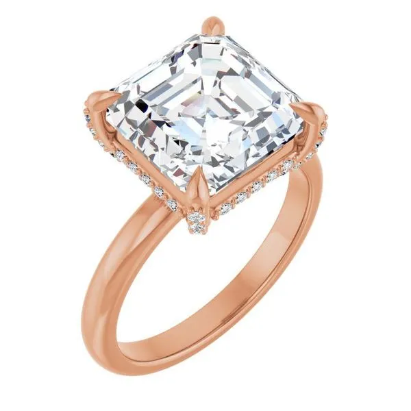 Claw-Prong Hidden Halo-Style Engagement Ring JF Jones Jewelers Rochester, NY