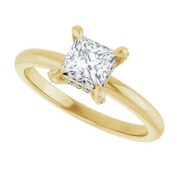 Claw-Prong Hidden Halo-Style Engagement Ring Image 5 J. West Jewelers Round Rock, TX