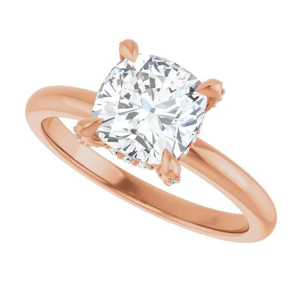 Claw-Prong Hidden Halo-Style Engagement Ring Image 5 Don's Jewelry & Design Washington, IA