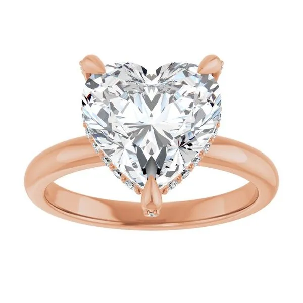 Claw-Prong Hidden Halo-Style Engagement Ring Image 3 Hudson Valley Goldsmith New Paltz, NY