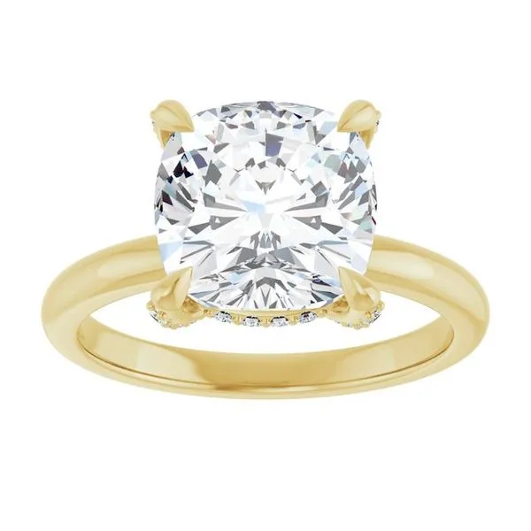 Claw-Prong Hidden Halo-Style Engagement Ring Image 3 Don's Jewelry & Design Washington, IA