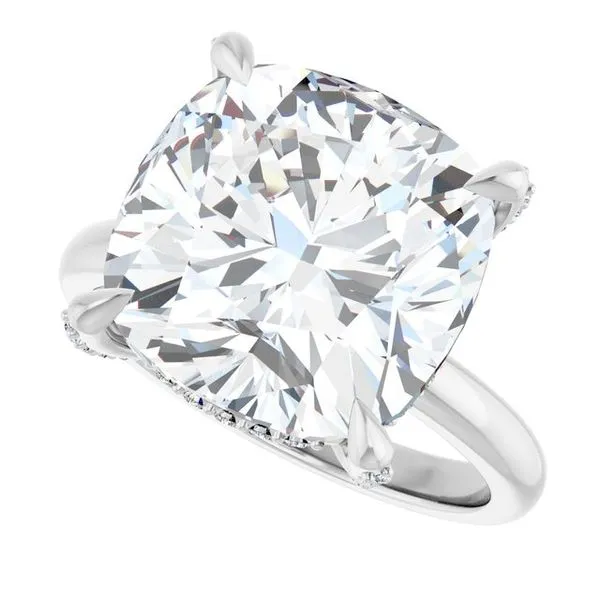 Claw-Prong Hidden Halo-Style Engagement Ring Image 5 Hudson Valley Goldsmith New Paltz, NY