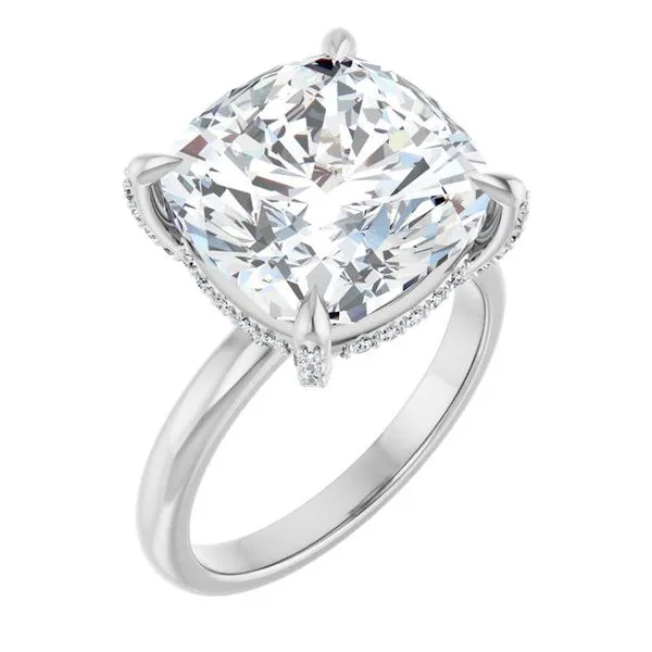 Claw-Prong Hidden Halo-Style Engagement Ring Arezzo Jewelers Elmwood Park, IL