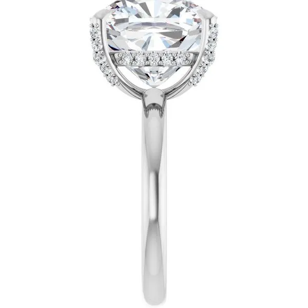 Claw-Prong Hidden Halo-Style Engagement Ring Image 4 Hudson Valley Goldsmith New Paltz, NY