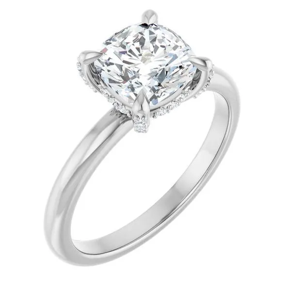 Claw-Prong Hidden Halo-Style Engagement Ring Arezzo Jewelers Elmwood Park, IL
