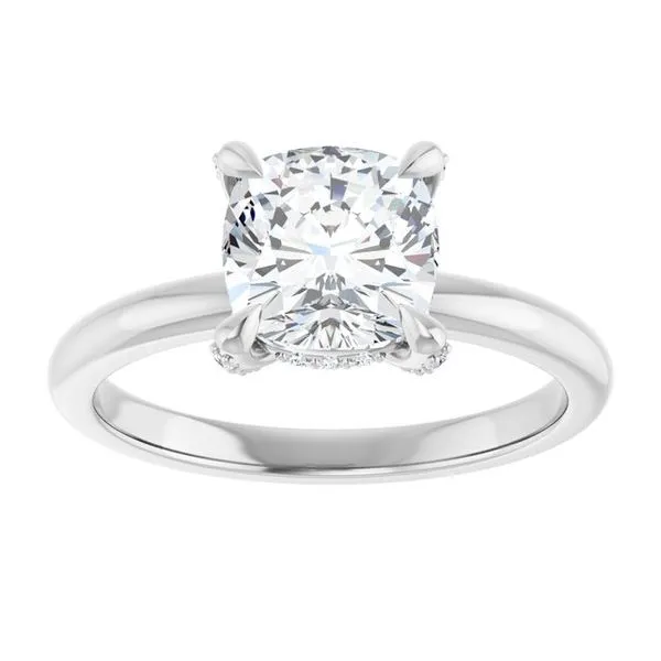 Claw-Prong Hidden Halo-Style Engagement Ring Image 3 Michael Szwed Jewelers Longmeadow, MA