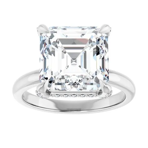 Claw-Prong Hidden Halo-Style Engagement Ring Image 3 J. West Jewelers Round Rock, TX