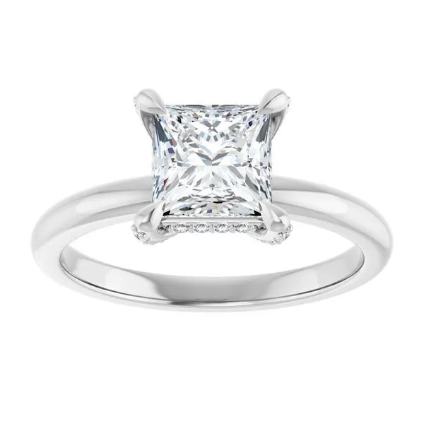 Claw-Prong Hidden Halo-Style Engagement Ring Image 3 House of Silva Wooster, OH