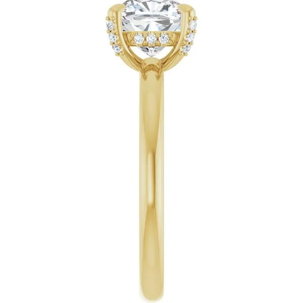 Claw-Prong Hidden Halo-Style Engagement Ring Image 4 Hudson Valley Goldsmith New Paltz, NY