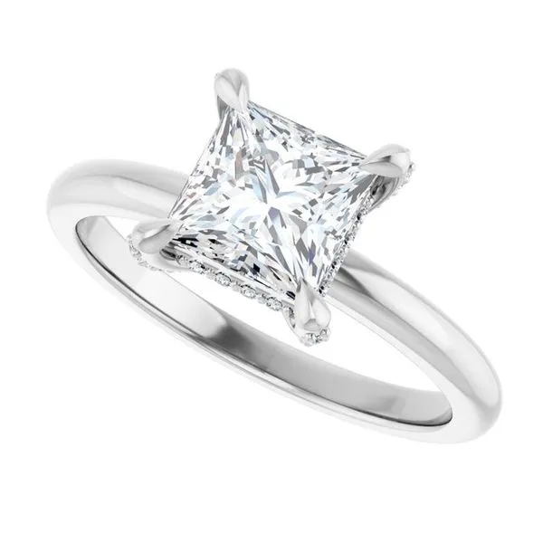 Claw-Prong Hidden Halo-Style Engagement Ring Image 5 J. West Jewelers Round Rock, TX